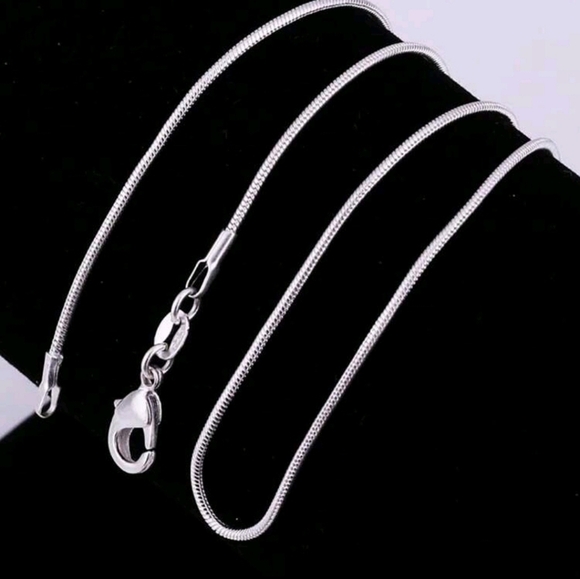 Jewelry - 925 STERLING LONG SKINNY SILVER ROUND SNAKE CHAIN NECKLACE FOR LAYERING 20"